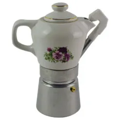 Espressor cafea pentru aragaz - Pentru 2-4 cesti - Design cu flori