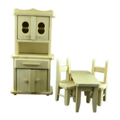 Set mobilier de bucatarie 4 piese realizate din lemn - Naturala