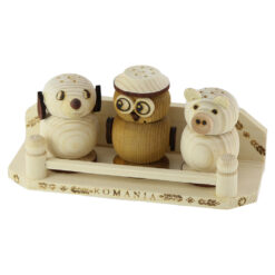 Set 3 solnite din lemn cu suport  19x9 CM - Design Rustic