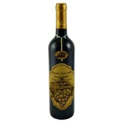 Vin rosu 750 ml "Viseaza si toate visele...La multi ani!" cu eticheta personalizata din pluta