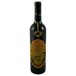 Vin rosu 750 ml "De Ziua Ta! La multi ani!" cu eticheta din pluta