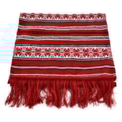 Fata de masa artizanat 120x40 CM Rosu/Alb/Negru