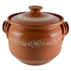 Oala de sarmale din ceramica decorat cu motive traditionale 8 L