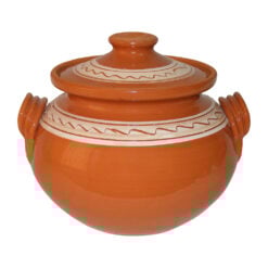 Oala de sarmale din ceramica decorat cu motive traditionale 9 L
