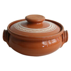 Oala de sarmale din ceramica decorat cu motive traditionale 1 L