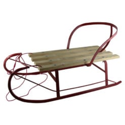 Sanie cu spatar din metal si lemn 79x40 CM
