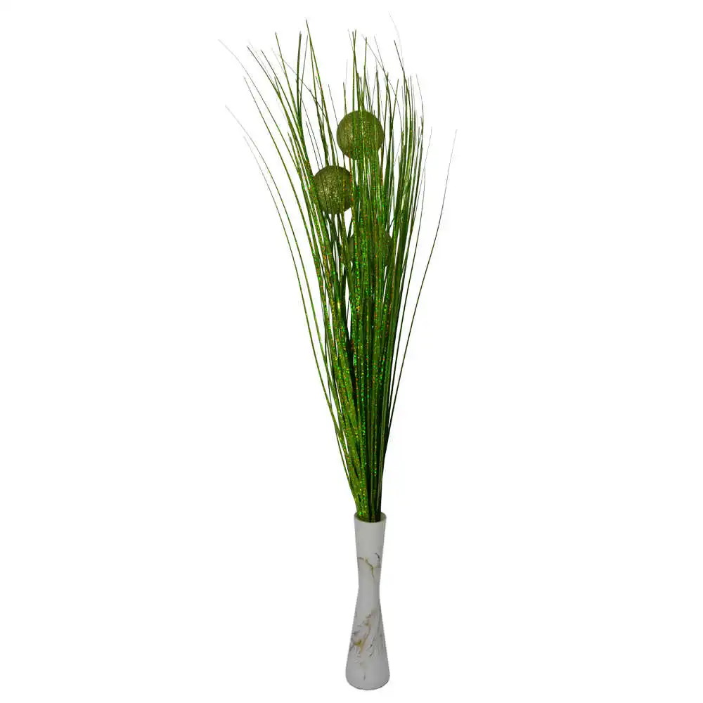 Pick decor Iarba din plastic cu 3 globuri 68 CM