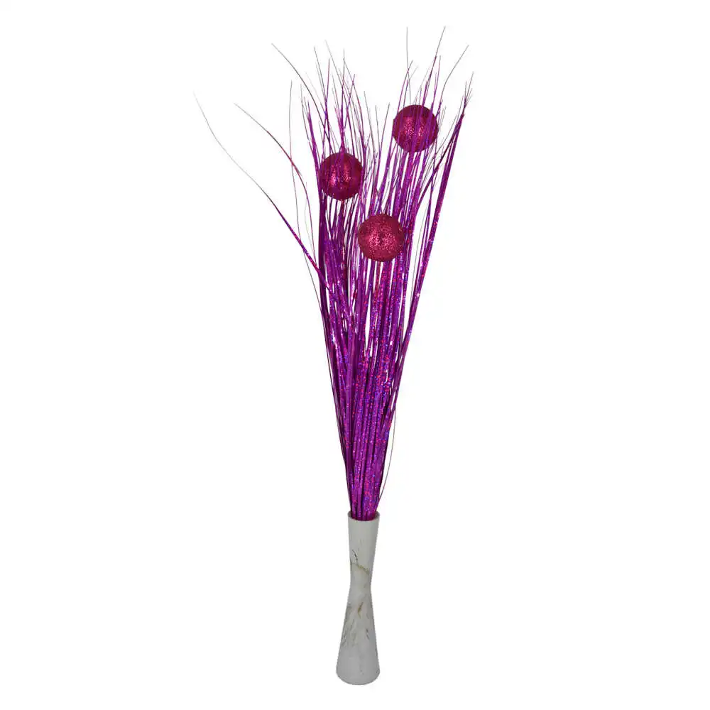 Pick decor Iarba din plastic cu 3 globuri 68 CM