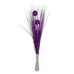 Pick decor Iarba din plastic cu 3 globuri 68 CM