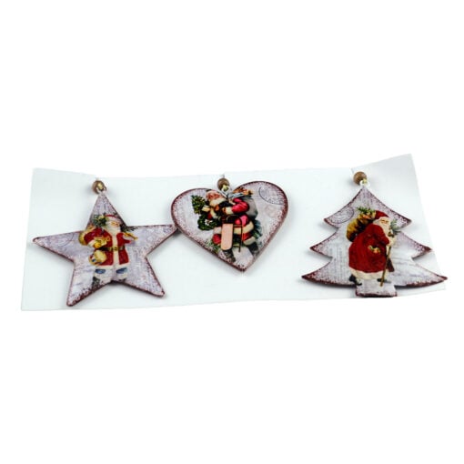 Decoratiune pentru craciun realizata din lemn - Diferite modele ( 9cm )