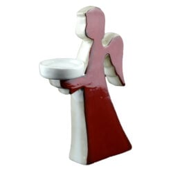 Suport pentru lumanare realizat din ceramica in forma de inger