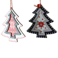 Decoratiune sezoniera pentru usa realizata din lemn - Design Brad - Diferite modele ( 10cm )