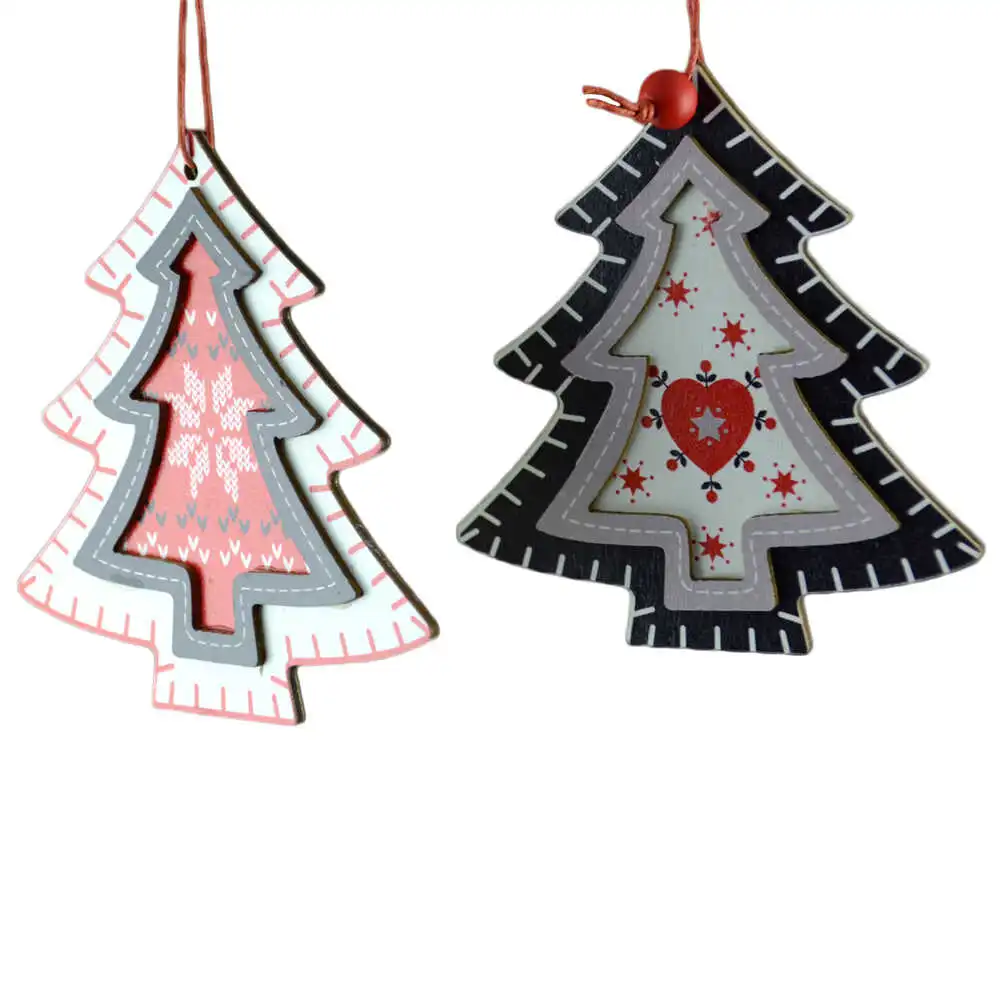 Decoratiune sezoniera pentru usa realizata din lemn - Design Brad - Diferite modele ( 10cm )