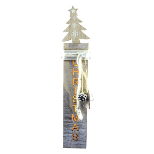 Decoratiune cu LED realizata din lemn - Design Brad ( 41cm )