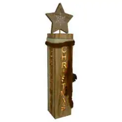 Decoratiune cu LED realizata din lemn - Design Stea ( 53cm )