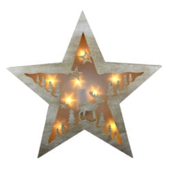 Stea cu LED realizata din lemn ( 38cm )