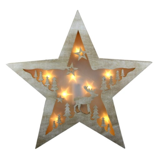 Stea cu LED realizata din lemn ( 38cm )