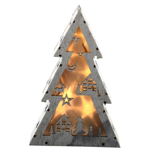 Decoratiune cu LED realizata din lemn si material plastic - Design Brad