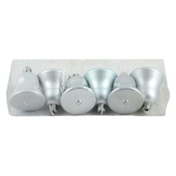Set 6 globuri argintii pentru brad in forma de clopotel realizate din plastic