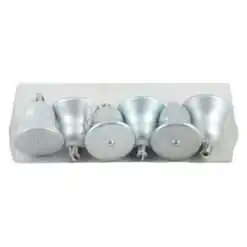 Set 6 globuri argintii pentru brad in forma de clopotel realizate din plastic