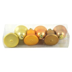 Set 6 globuri auriii pentru brad in forma de clopotel realizate din plastic