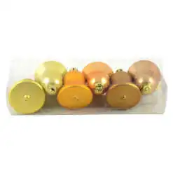Set 6 globuri auriii pentru brad in forma de clopotel realizate din plastic
