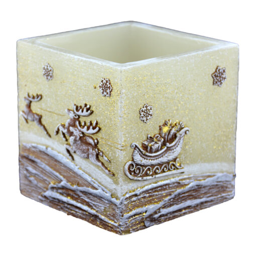 Lumanare craciun tip lampion - Design Renifery 11x11 CM