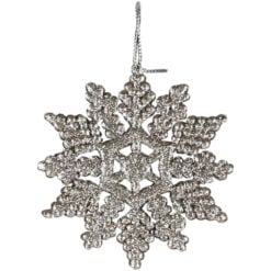 Ornament de brad Stea cu glitter din plastic 10 CM