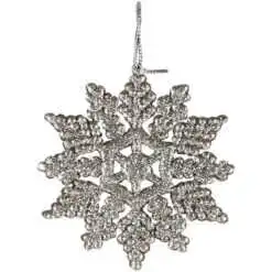 Ornament de brad Stea cu glitter din plastic 10 CM