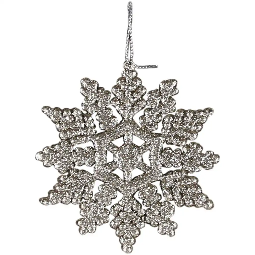 Ornament de brad Stea cu glitter din plastic 10 CM