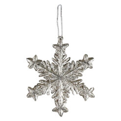Ornament de brad Stea cu glitter din plastic 10 CM
