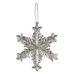 Ornament de brad Stea cu glitter din plastic 10 CM