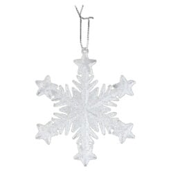 Ornament de brad Stea cu glitter din plastic 10 CM