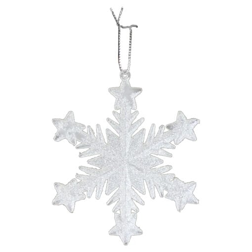 Ornament de brad Stea cu glitter din plastic 10 CM