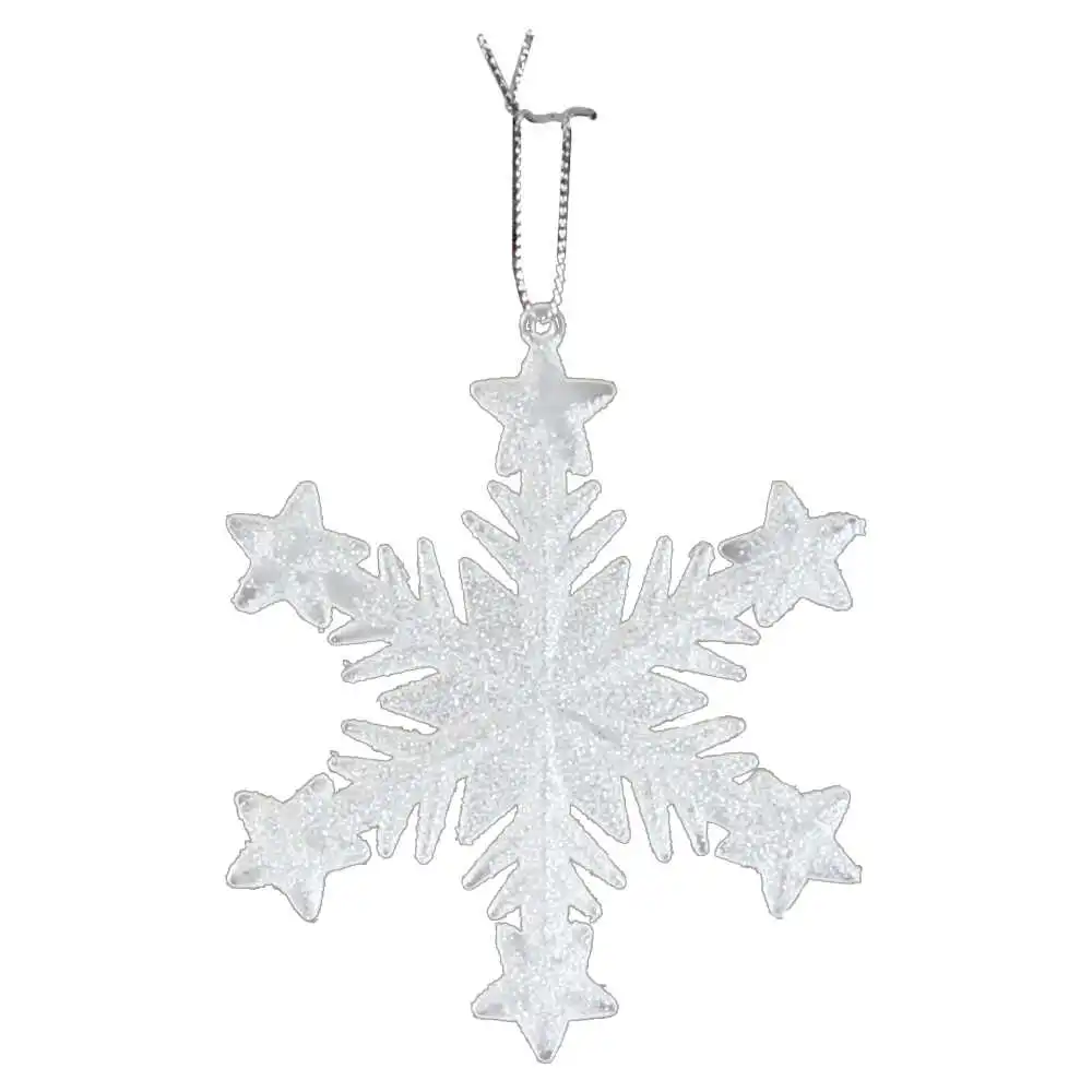 Ornament de brad Stea cu glitter din plastic 10 CM
