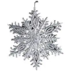 Ornament de brad Stea cu glitter din plastic 10 CM