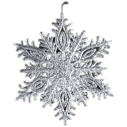 Ornament de brad Stea cu glitter din plastic 10 CM