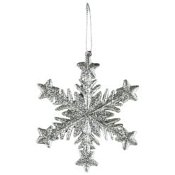 Ornament de brad Stea cu glitter din plastic 10 CM