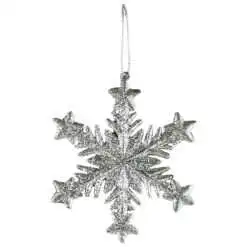 Ornament de brad Stea cu glitter din plastic 10 CM