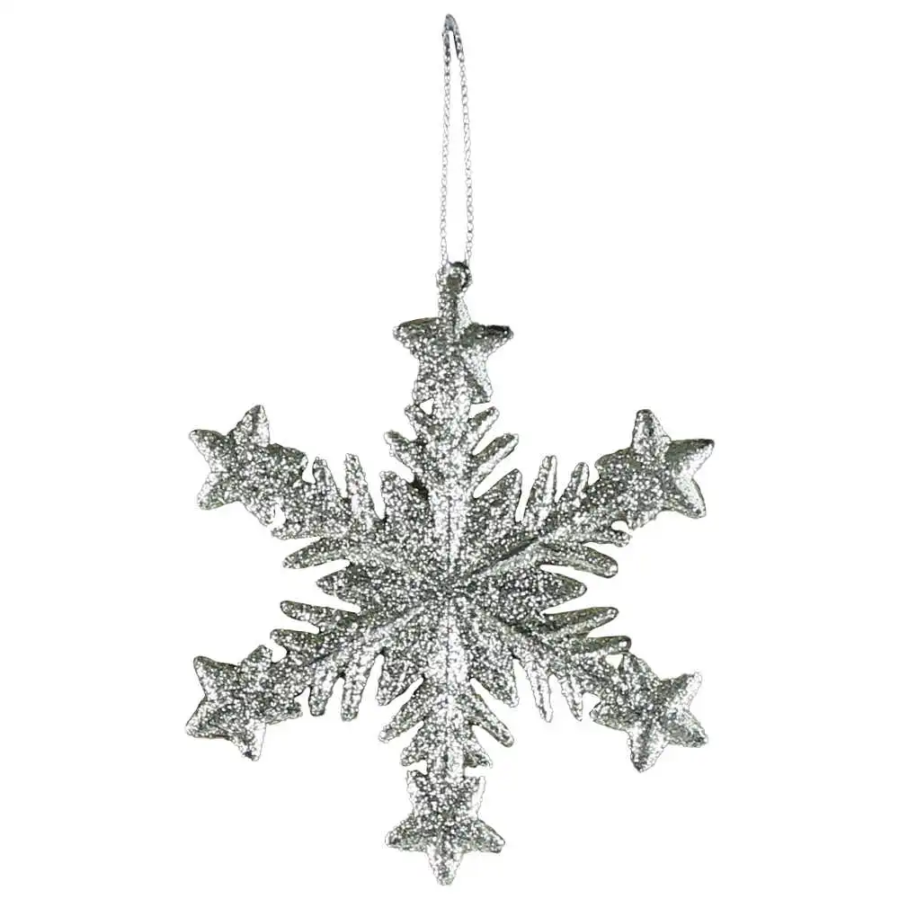 Ornament de brad Stea cu glitter din plastic 10 CM
