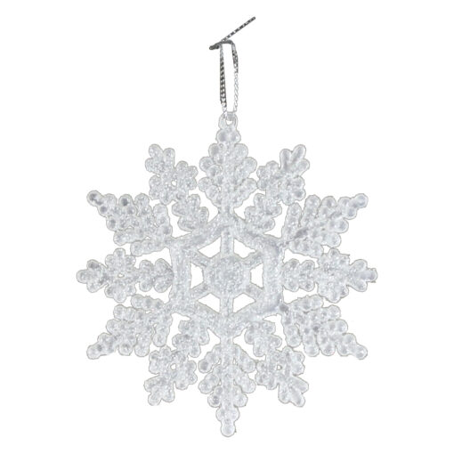 Ornament de brad Stea cu glitter din plastic 10 CM