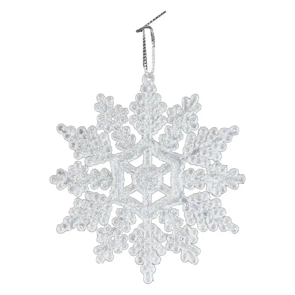Ornament de brad Stea cu glitter din plastic 10 CM
