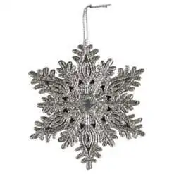 Ornament de brad Stea cu glitter din plastic 10 CM
