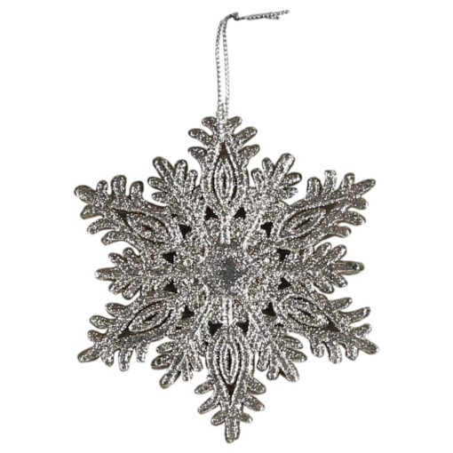 Ornament de brad Stea cu glitter din plastic 10 CM