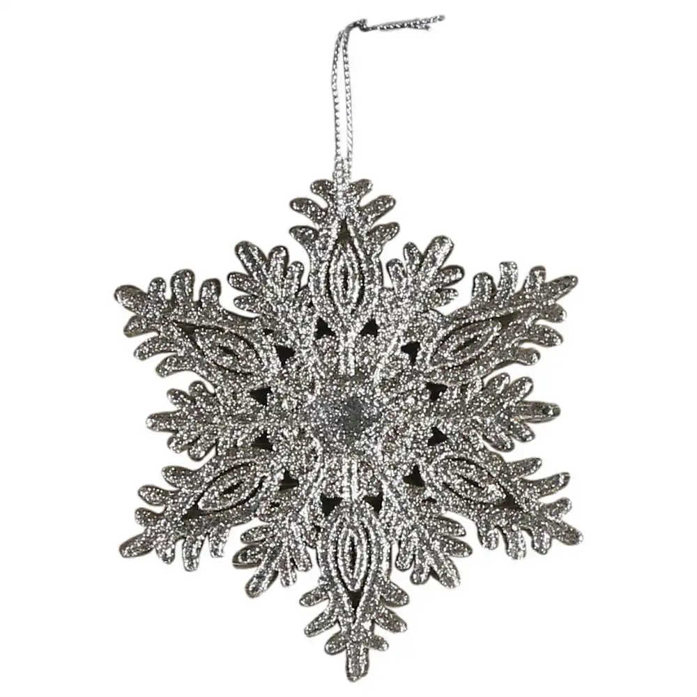 Ornament de brad Stea cu glitter din plastic 10 CM