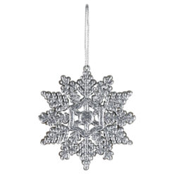 Ornament de brad Stea cu glitter din plastic 10 CM