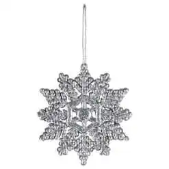 Ornament de brad Stea cu glitter din plastic 10 CM
