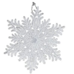 Ornament de brad Stea cu glitter din plastic 10 CM