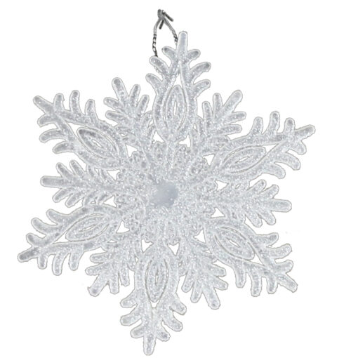 Ornament de brad Stea cu glitter din plastic 10 CM