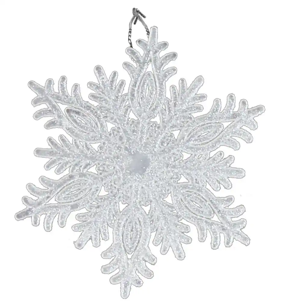 Ornament de brad Stea cu glitter din plastic 10 CM